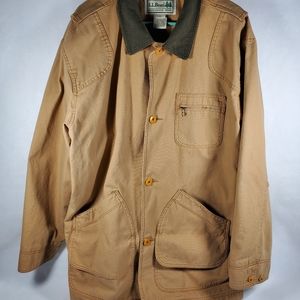 LL Bean Flannel Lined Barn Coat Jacket Workshop Fi